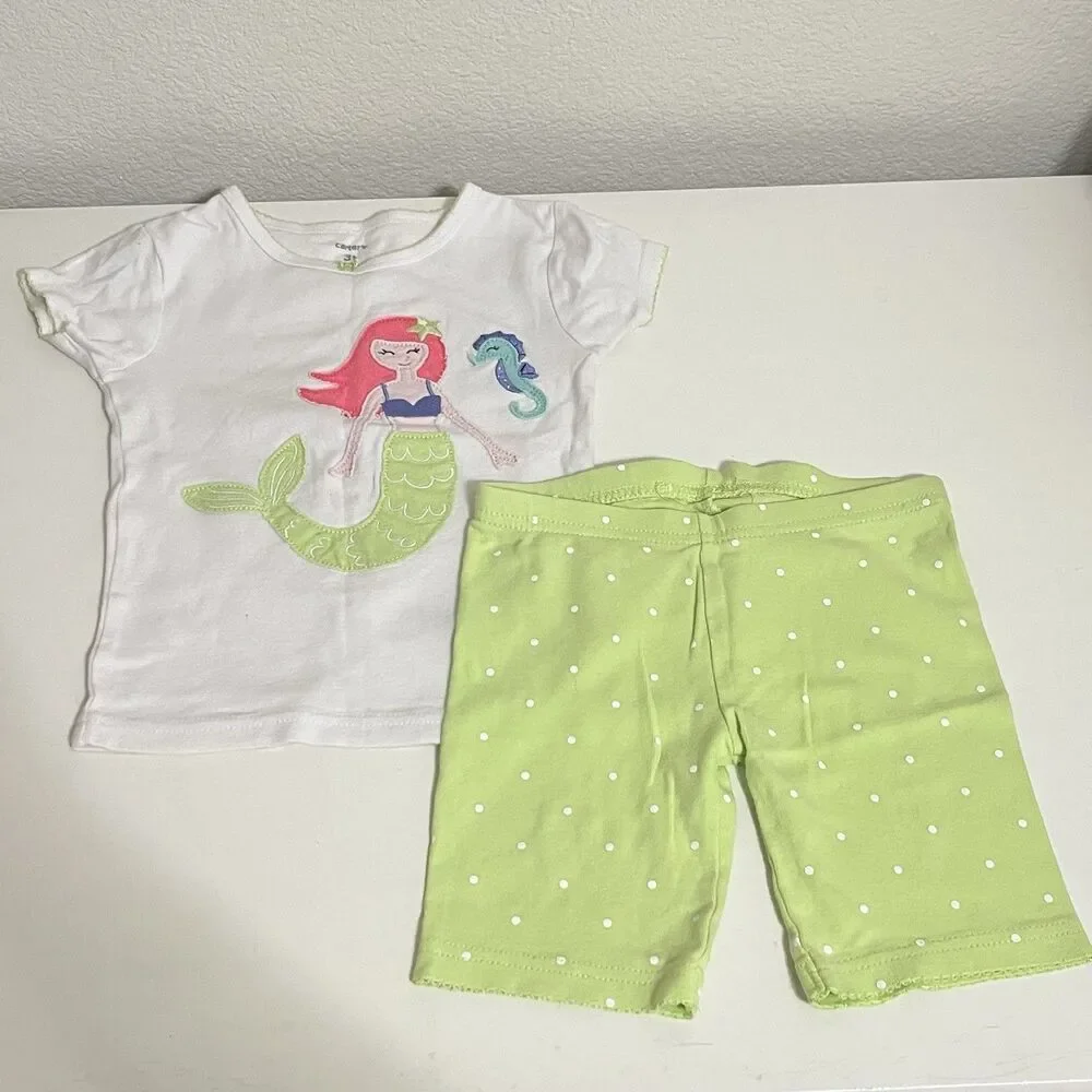 Carter's Gymboree Mermaid Pajamas Lot of 7 2-Pc Sets Fish Sealife Girls Size 3T